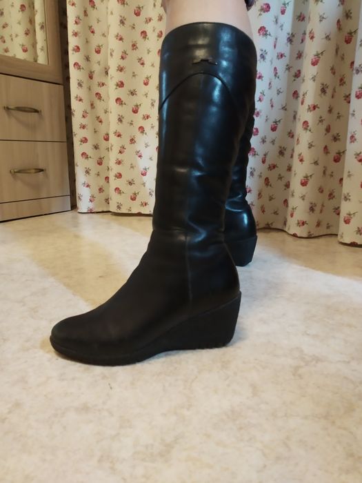 Сапоги зимние, кожаные, размер 35