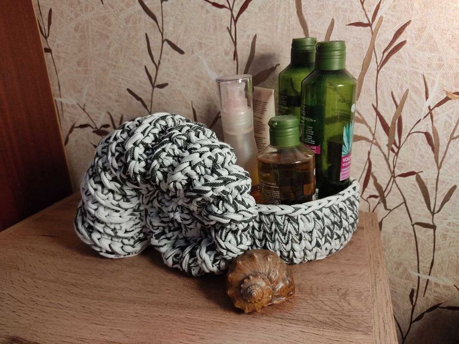 Декоративные корзины. Подарочный набор. Из трикотажной пряжи.