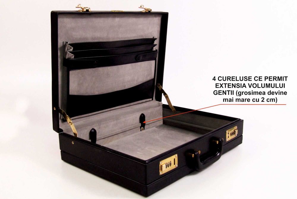 Geanta diplomat VIP cu cifru, extensibila, Made in Germany, NOUA