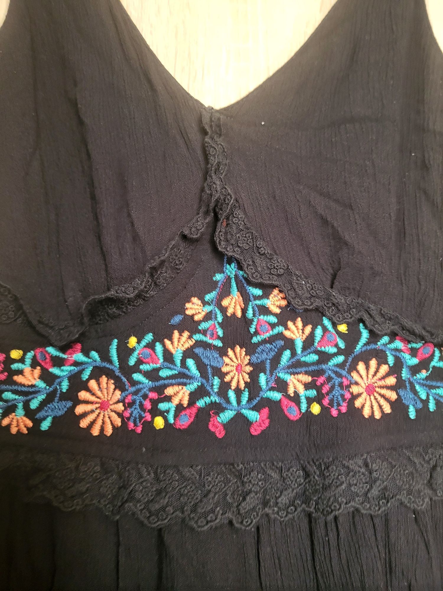 Rochiță neagra brâu floral