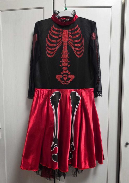 Rochie Halloween Skeleton (copii fete, marimea S)