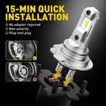 Set 2 becuri LED H1 H3 H7 H11  120W  12V lumina alb-rece, 6000k