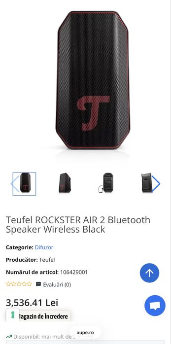 Boxa Activa Teufel ROCKSTER AIR 2 Bluetooth  Wireless Black