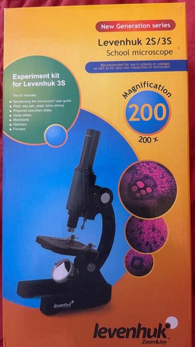 Микроскоп Levenhuk 2s/3s +експериментален к-с Levenhuk К50 +проби