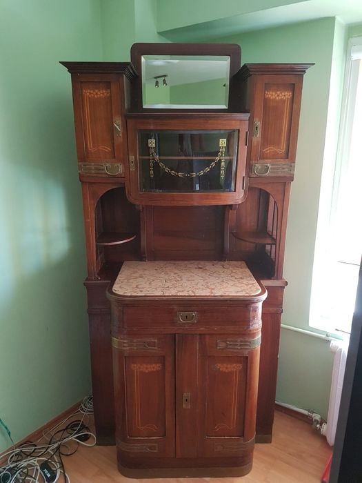 Scrin din lemn de trandafir cu oglinda de cristal