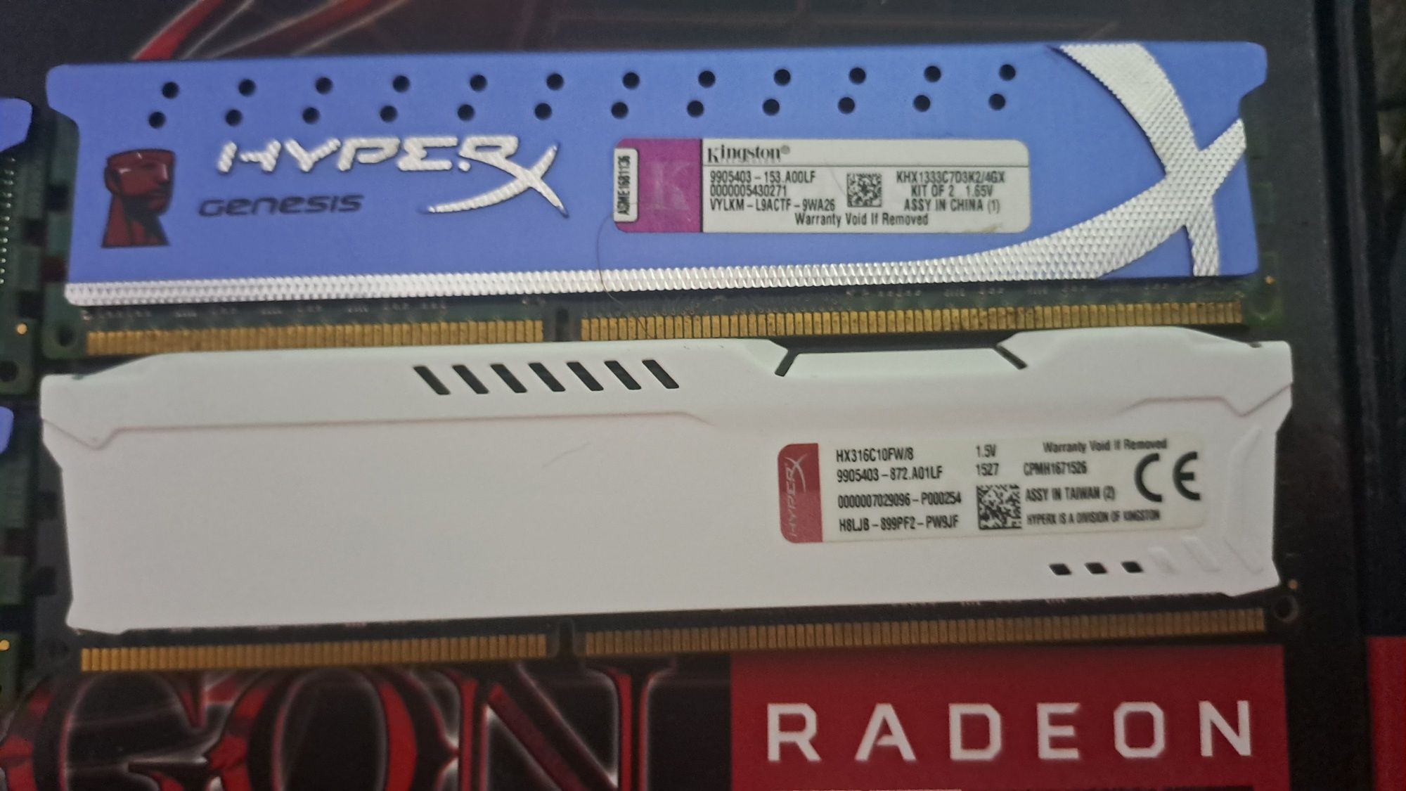 16 GB ram  DDR3 HYPER X FURY 1600 MHZ