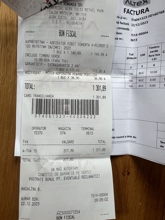 Ofer Cadou Craciun Aspirator Robot Rowenta X-Plorer S120 Garantie