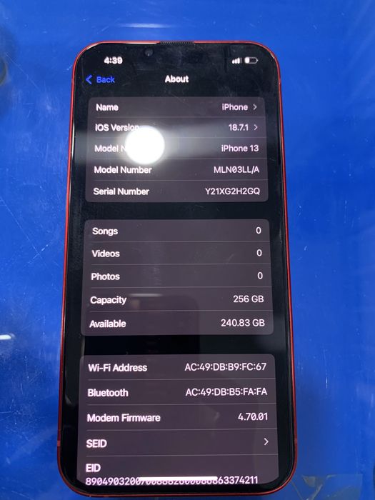 Iphone 13 red 256gb ideal