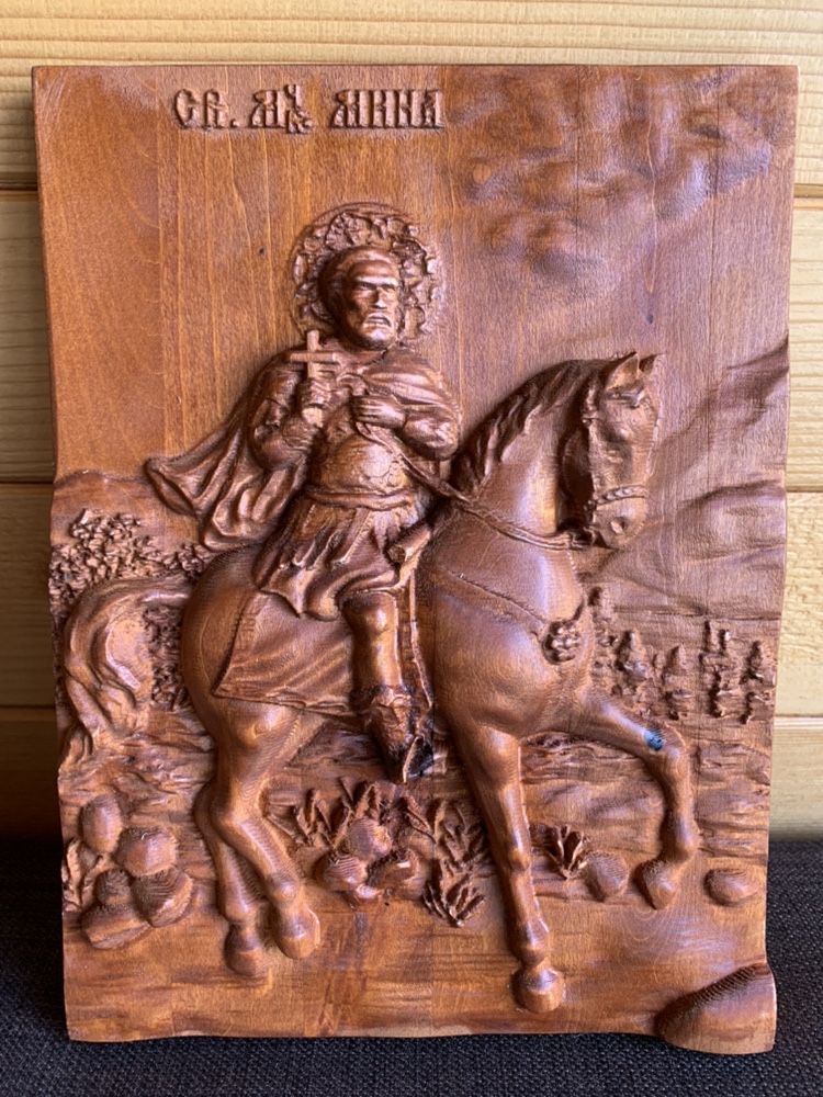 Дърворезба - икона на Свети Мина