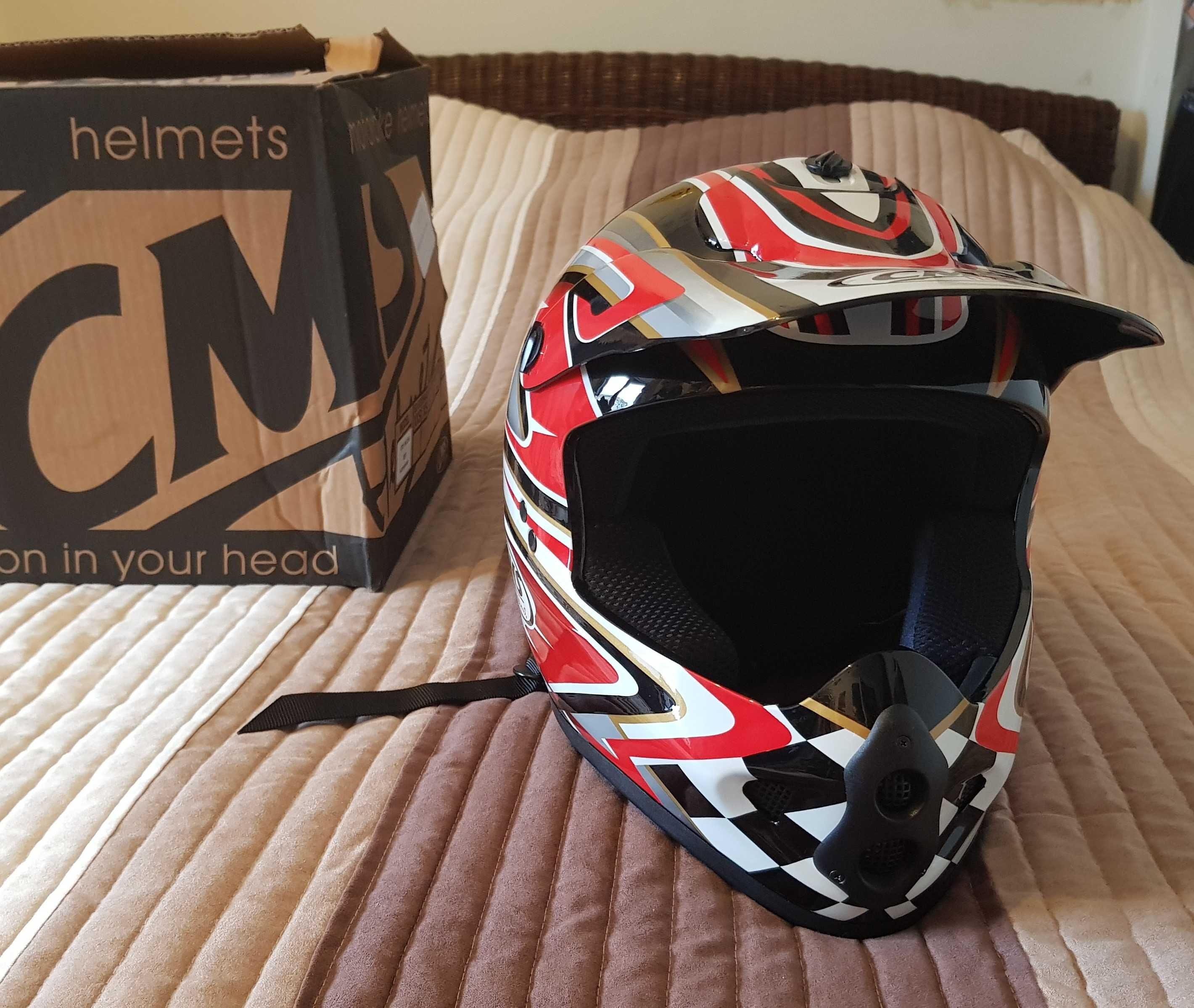 Casca Motocross/ Enduro CMS Helmet Raceflag XL 62/63