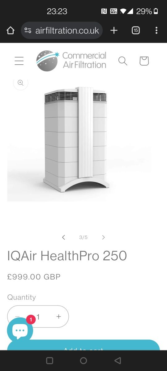 Purificator aer IqAir Healthpro 250