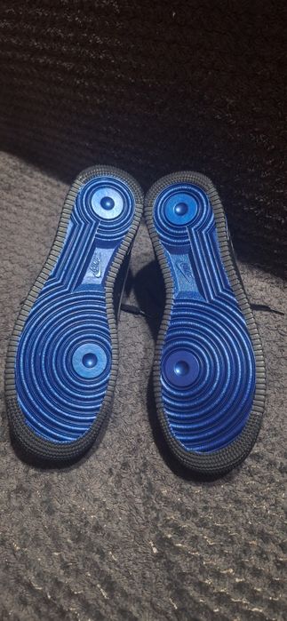 Adidasi Nike Air Force 1 black metalic blue custom