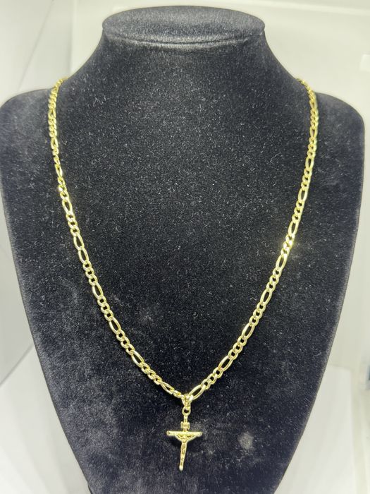 златен синджир картие с кръст 14.34гр 14к 585