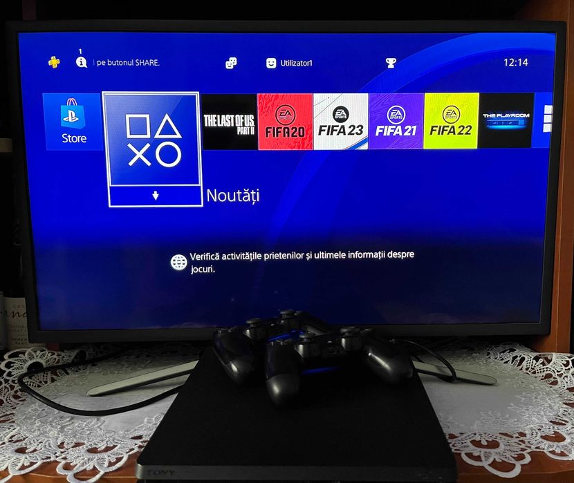 Playstation 4 Slim 1TB impecabil+FIFA 20, 21, 22, 23 si The last of us