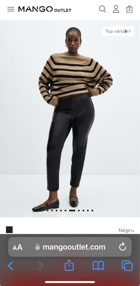 Pantaloni de piele mango XL