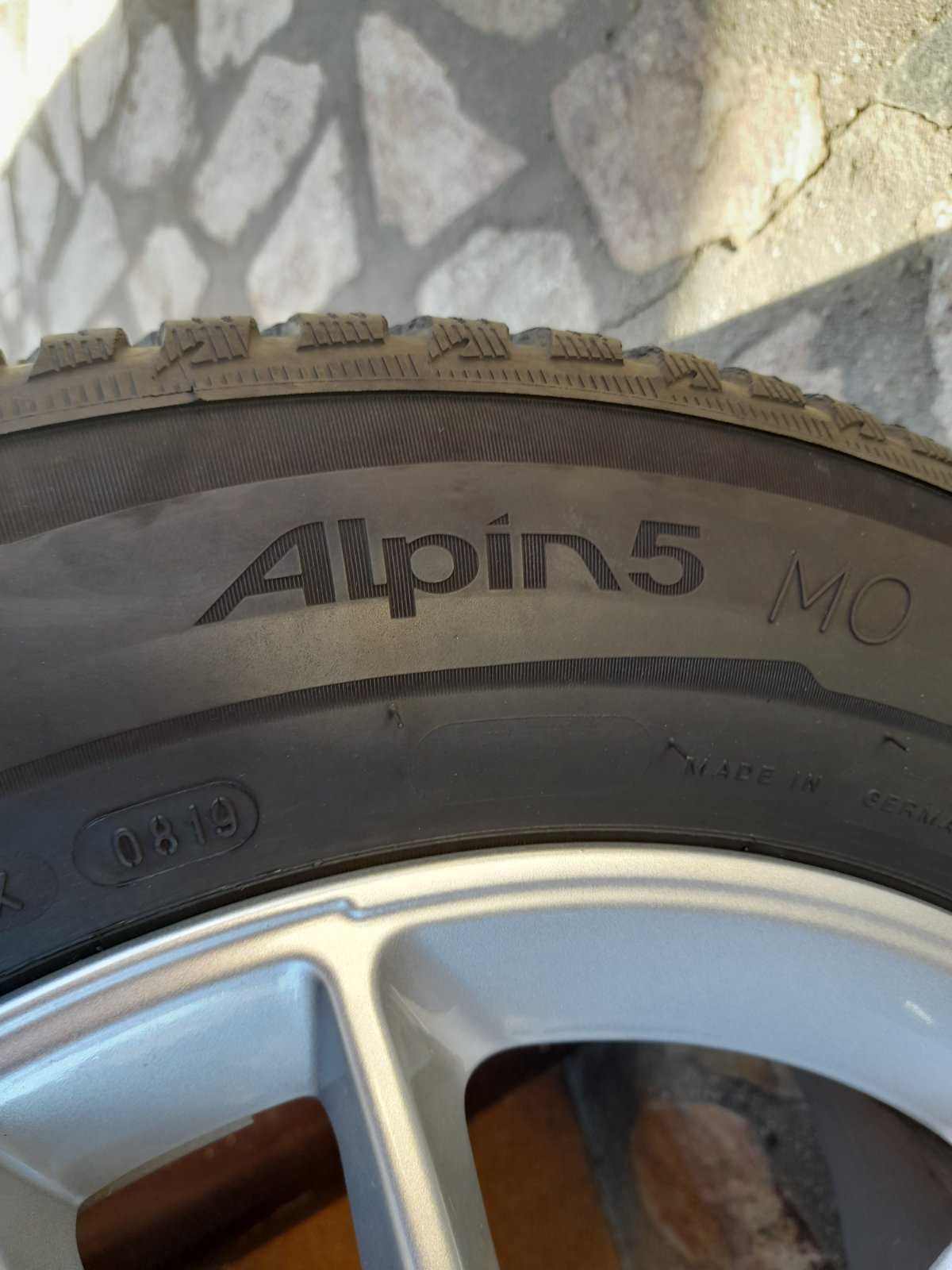 Зимни гуми Michelin Alpin5, с лети джанти mercedes, 205/60/16, ДОТ0819