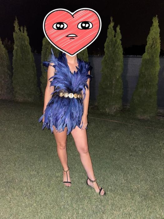 Rochie cu pene naturale