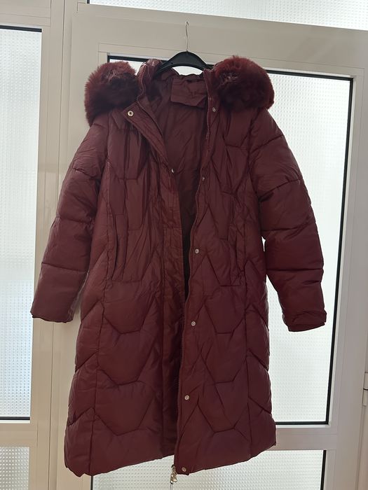 Дамско зимно яке - Бордо