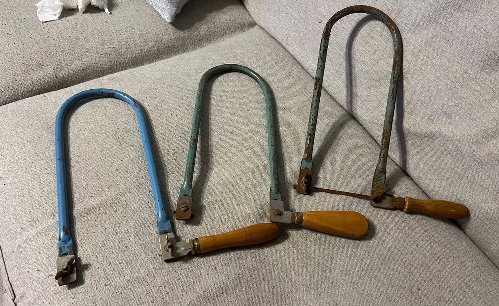 Set 3 traforase vechi metal lemn pentru tamplarie modelism si colectie