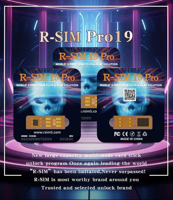 R-SIM 19 Pro Автоматична карта за отключване на две SIM iPhone 13-16