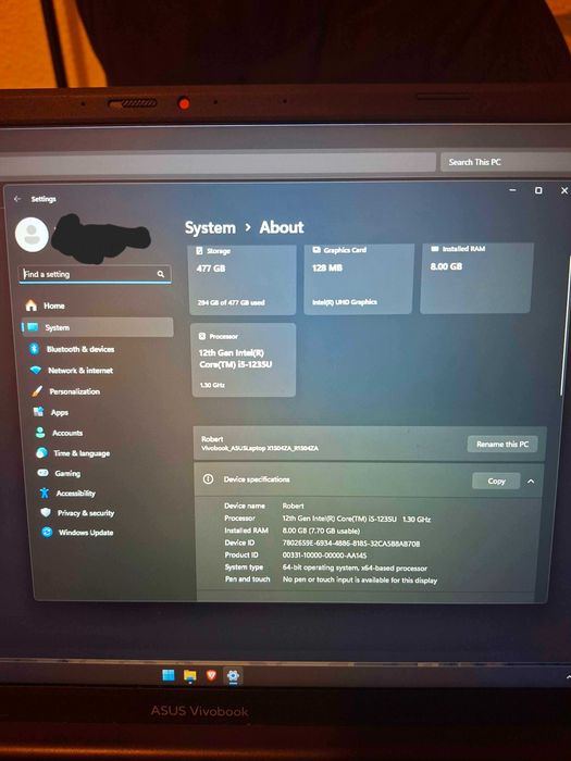 Laptop ASUS Vivobook 15 X1504ZA , i5-1235U , 8GB RAM , 512GB SSD