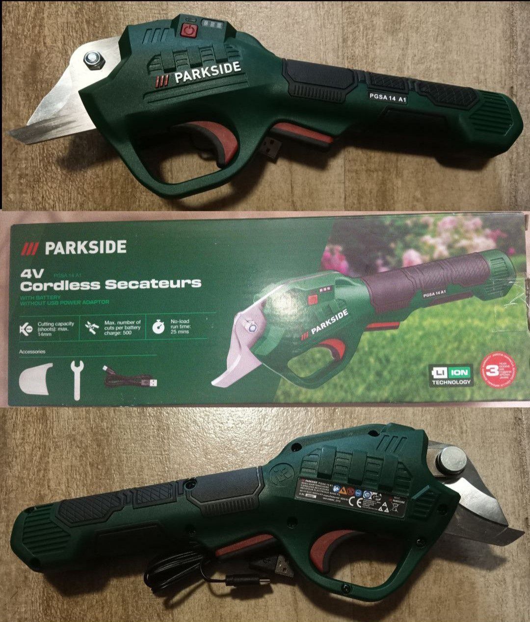 Parkside foarfeca electrica cu acumulator gradina vie pomi trandafiri
