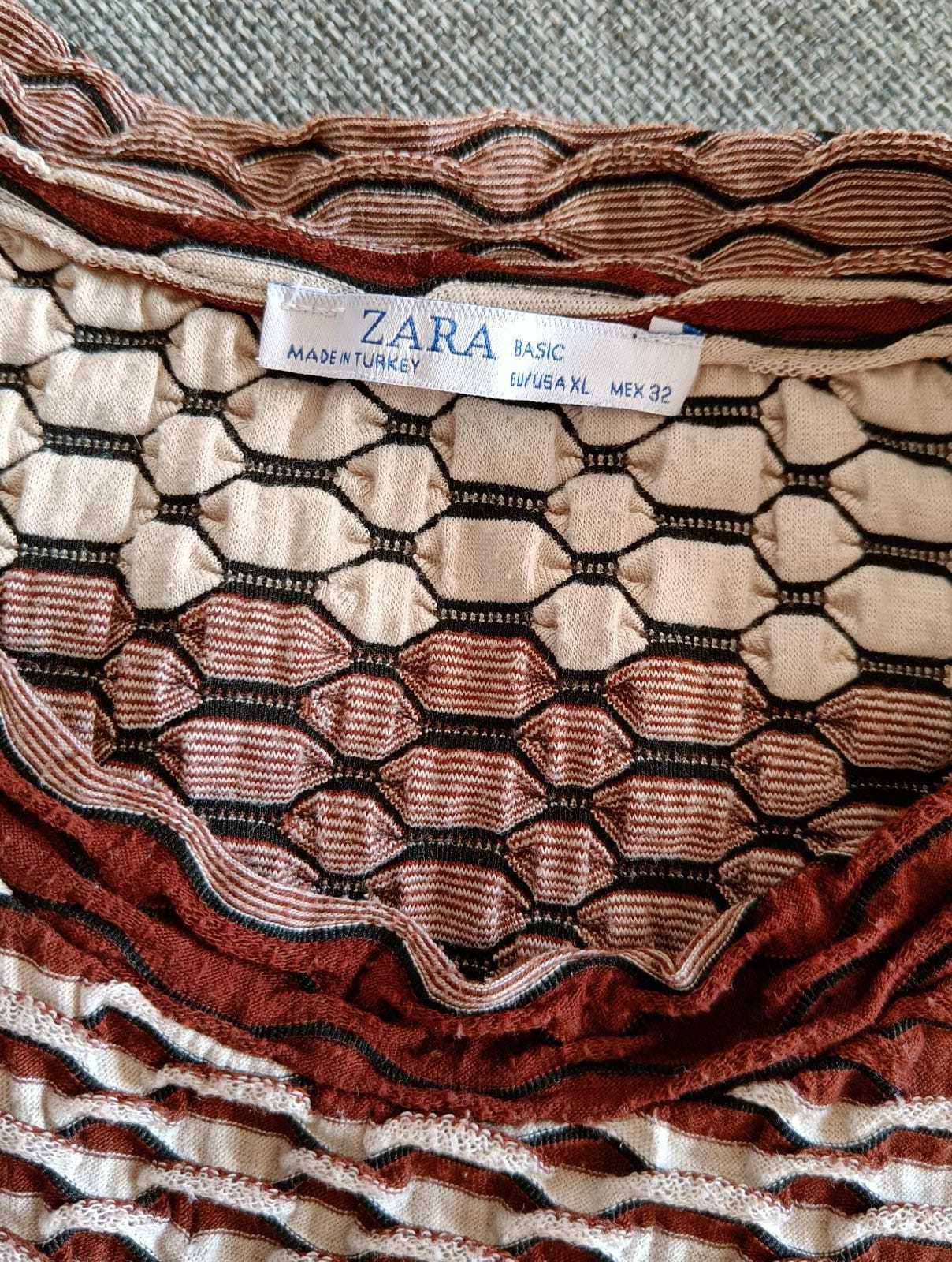 Tricou Zara dama visiniu/bej