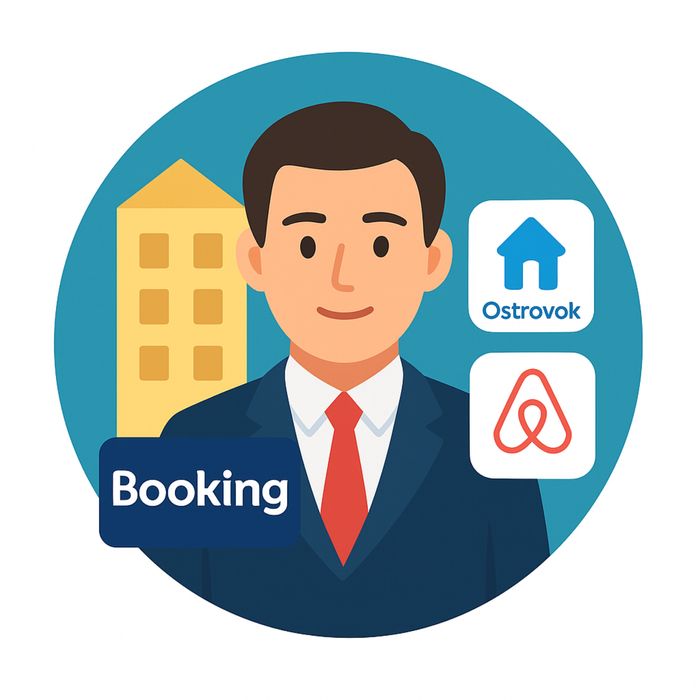 Регистрация объектов booking, AirBnB и Ostrogok