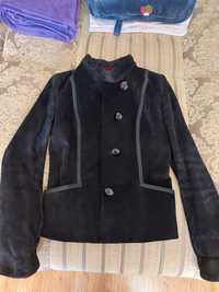 Замшевый пиджак чёрный