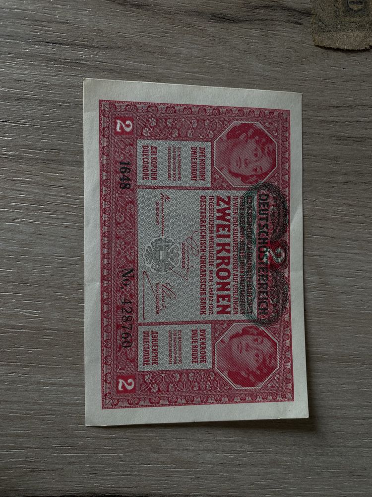 Vand bancnote de 2 krone 1917