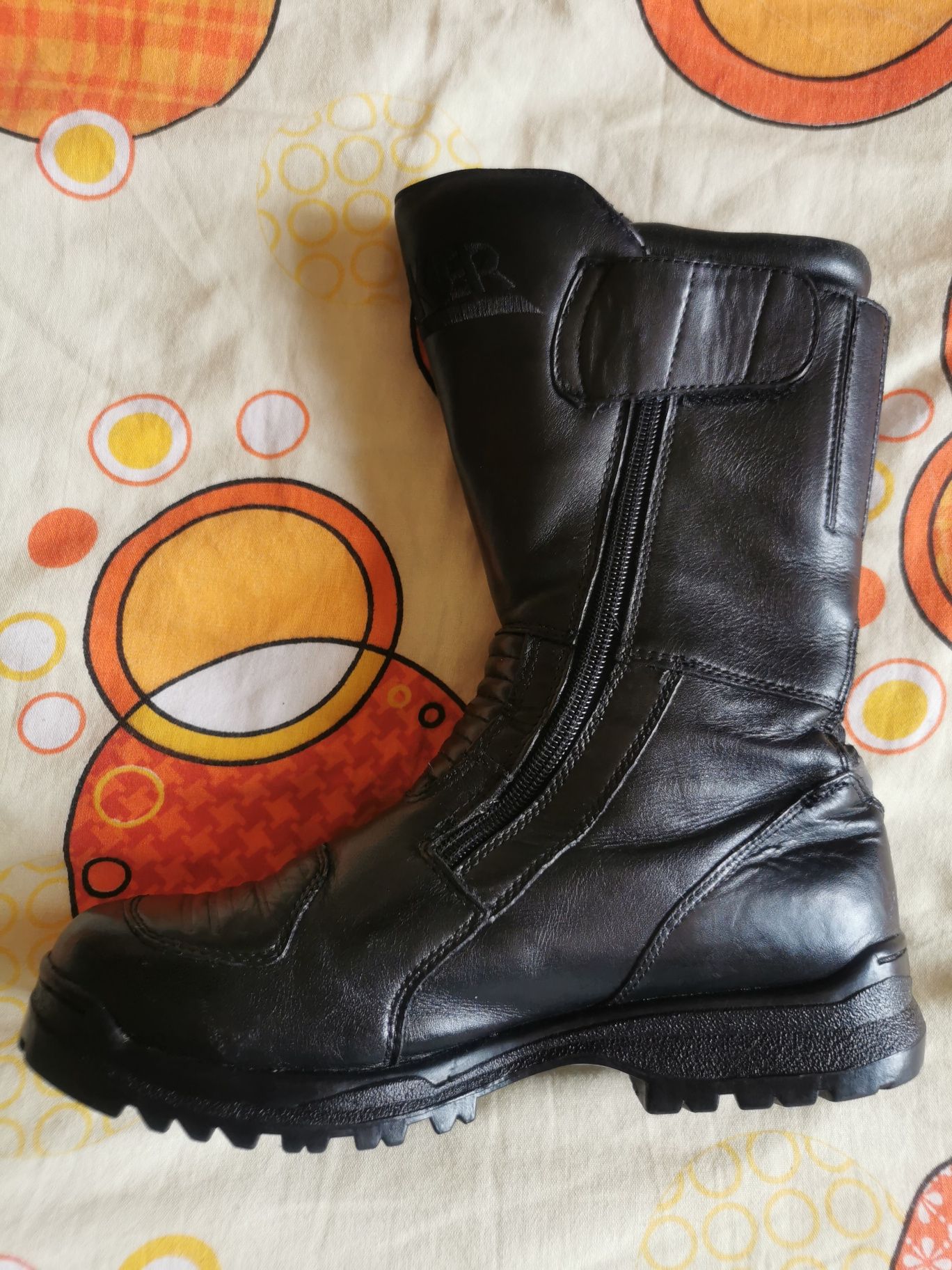 Cizme Moto Piele Negre Probiker Mărimea 39