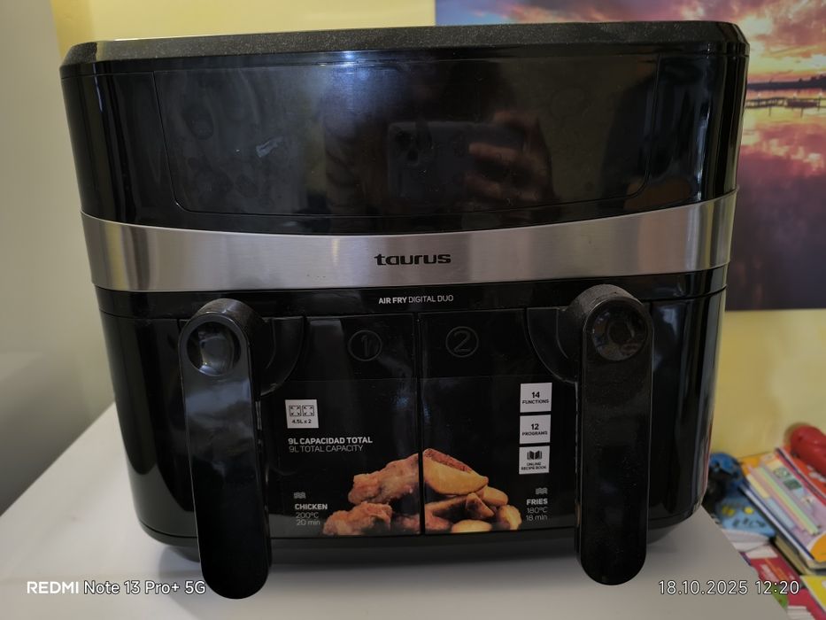 Въздушен фритюрник Taurus AF2600D Digital Duo 4.5л, черен