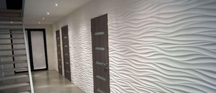 Акция!! Скидка 50%. Гипстен жасалған Кожа, Волна, 3д кирпичный панель