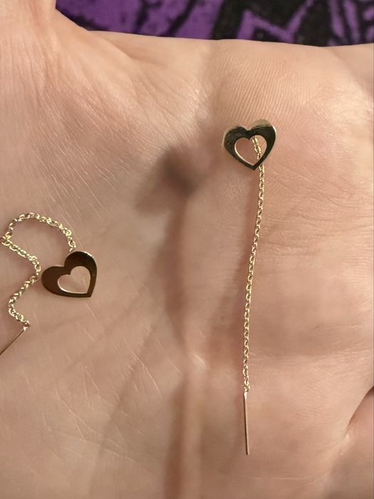 Cercei cu inimiora aur 14k