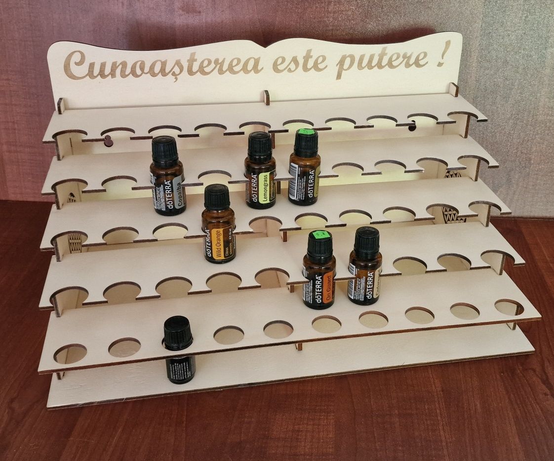 Raft pentru 50 sticluțe uleiuri esențiale doTERRA .