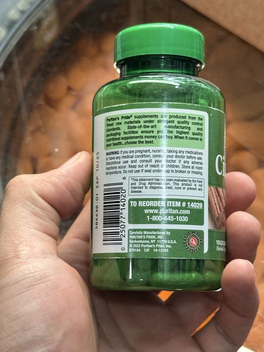 Puritan's Pride Cinnamon 500 mg 100 капсул
