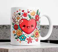 Cana personalizata, Valentine's, Inimioara model 3, Ceramica, 350 ml