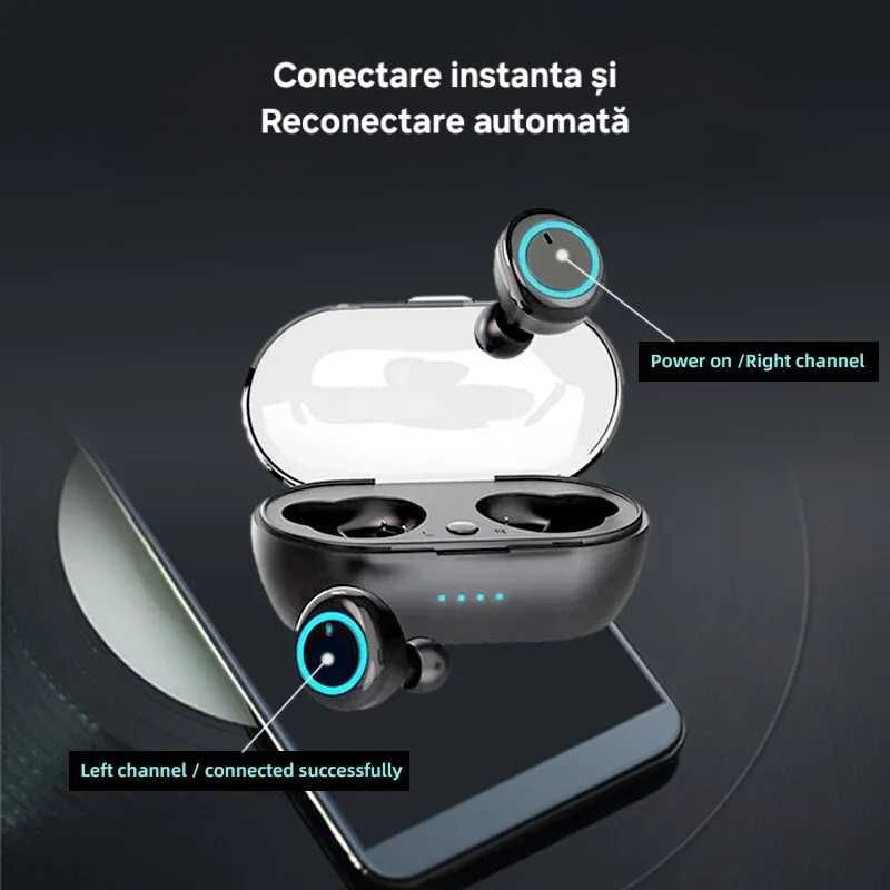 Căști wireless touch cu cutie de încărcare, HiFi, noise cancel, stereo