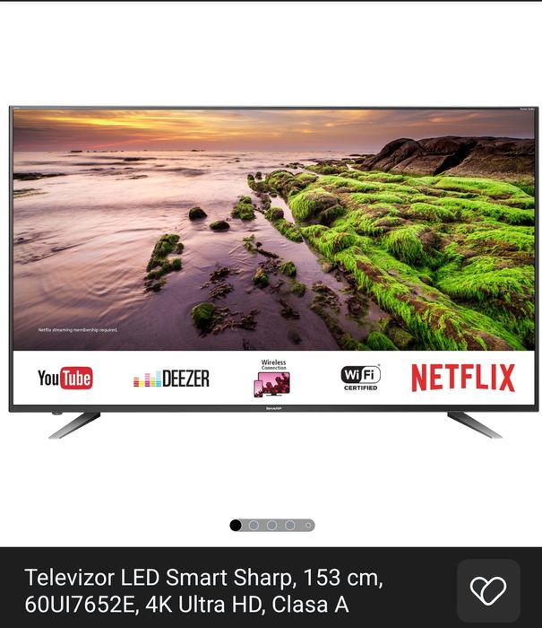Vand Televizor LED Smart Sharp, 153 cm ,60",4K Ultra HD(lumina defect)