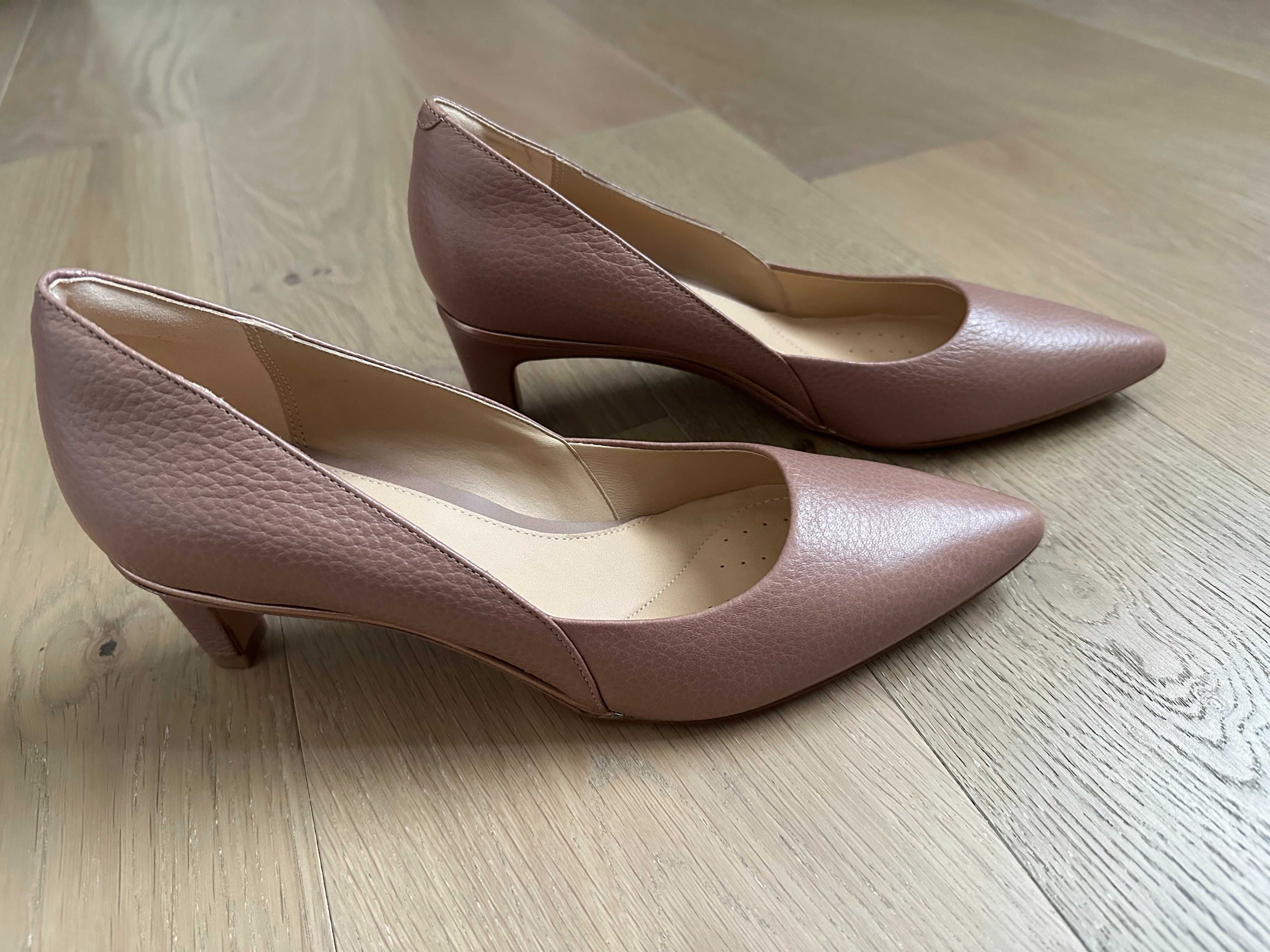 Pantofi cu toc Clarks Ellis Rose, marimea 40, nude/rose