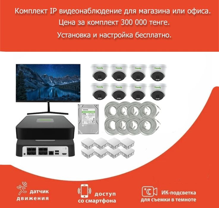 Комплект видеонаблюдения для магазина или офиса