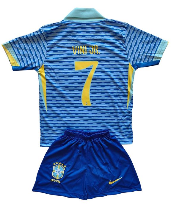 Детски футболен екип Бразилия Винисиус тениска Vini Jr комплект Brazil