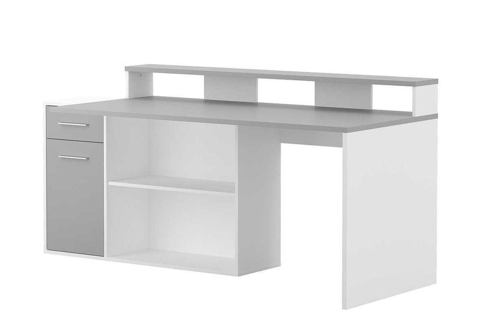 Геймер стол письменный  BIU1D1S, Белый/стальной серый, БРВ Брест