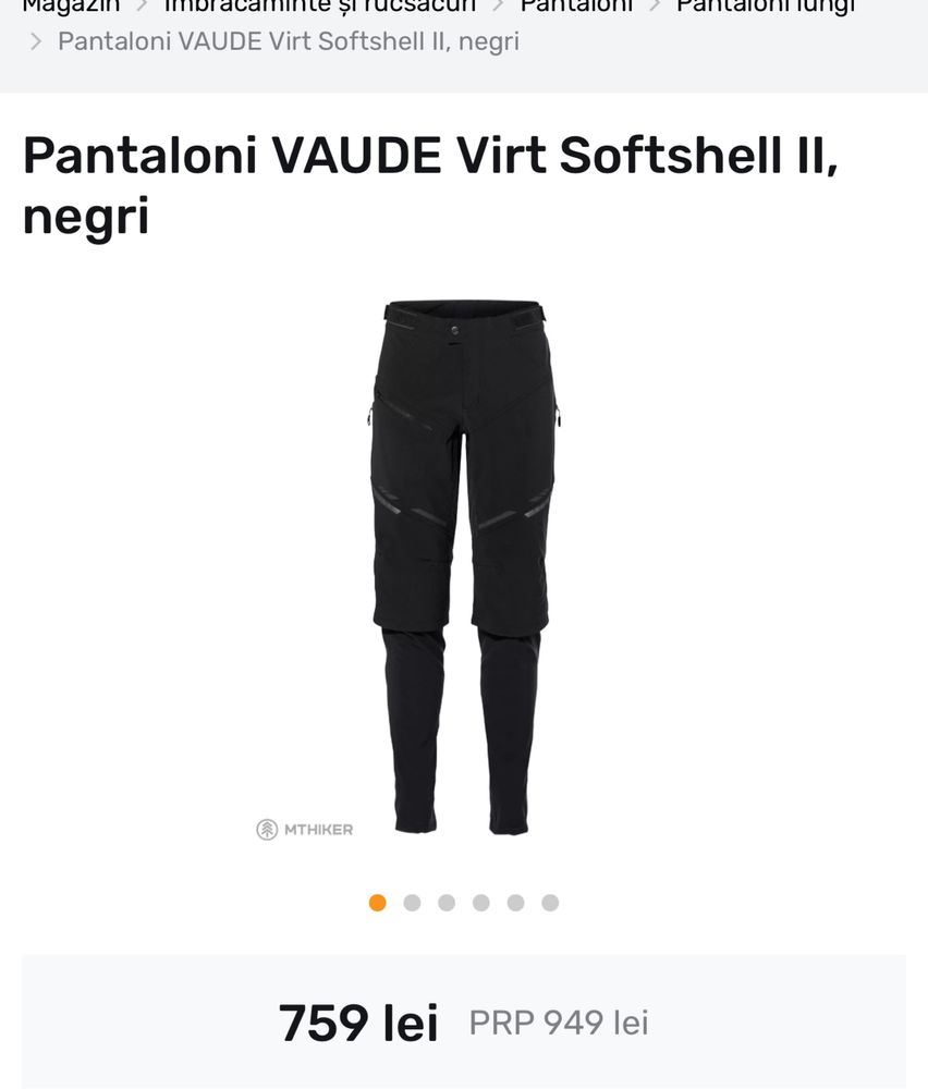 Pantaloni Vaude Softshell XL.mtb,bicicleta,ciclism,downhill,enduro