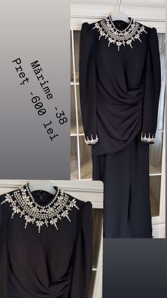 Rochie neagra lunga eleganta