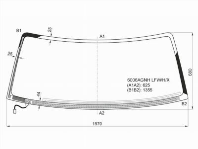 Стекло лобовое с обогревом щеток NISSAN PATROL/SAFARI 3/5D 97-10 Nissa