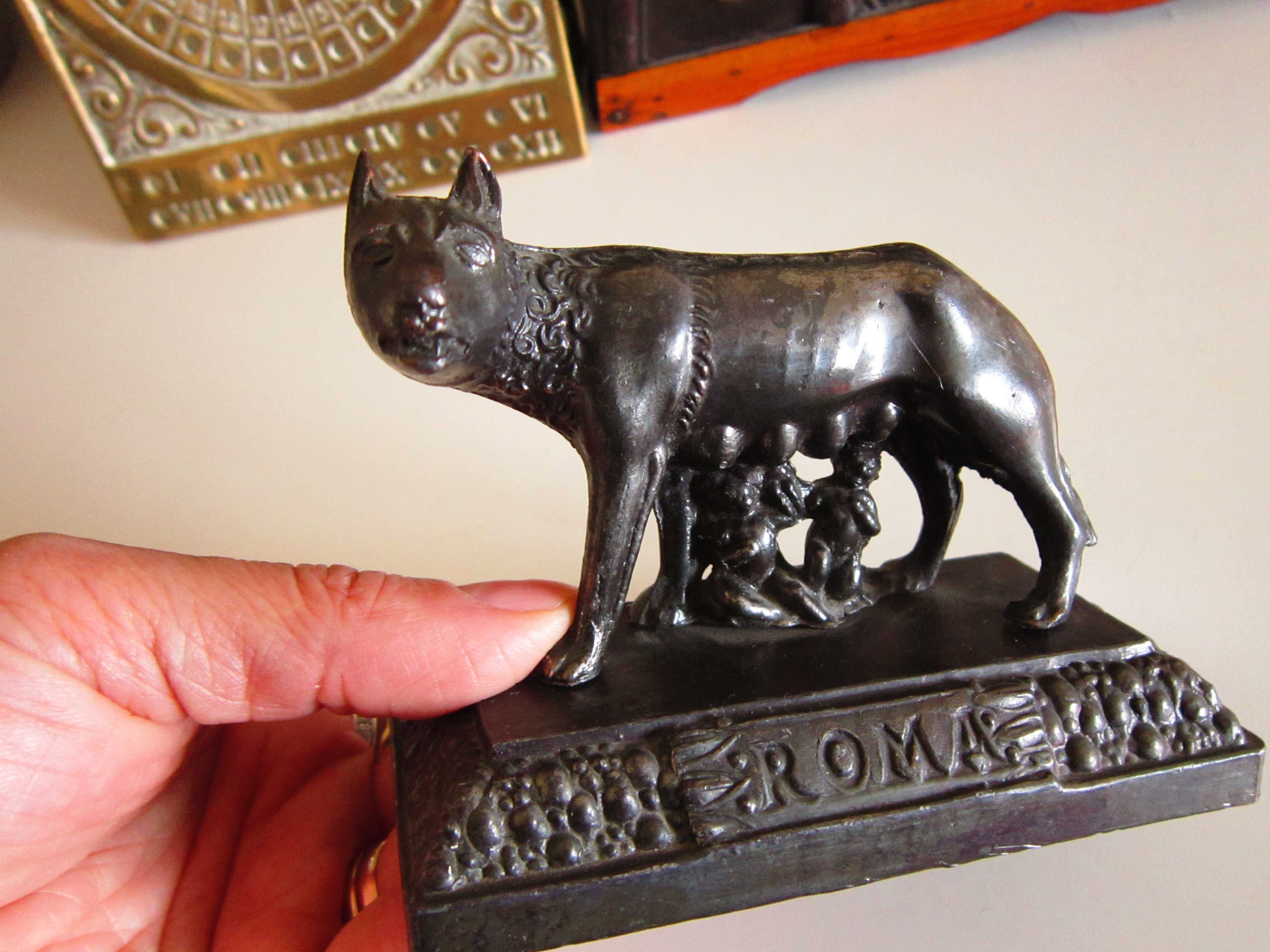 suvenir vintage replica bronz Lupa Capitolina Lupoaica Roma anii '50