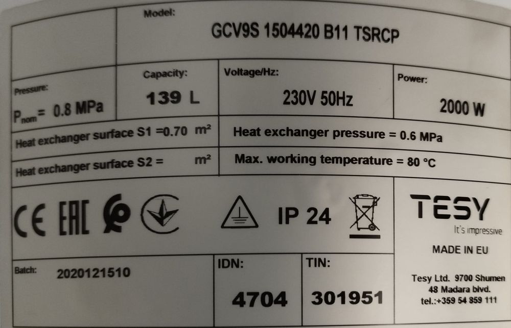 Boiler pentru apa calda