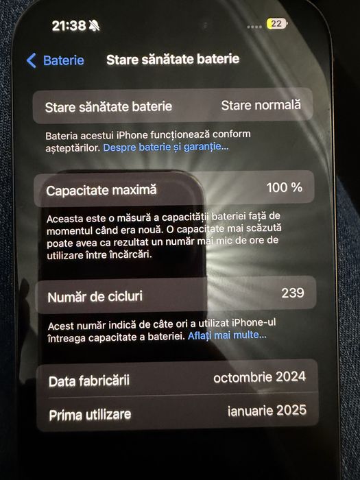 Iphone 16 pro gold , 256 gb , in garantie