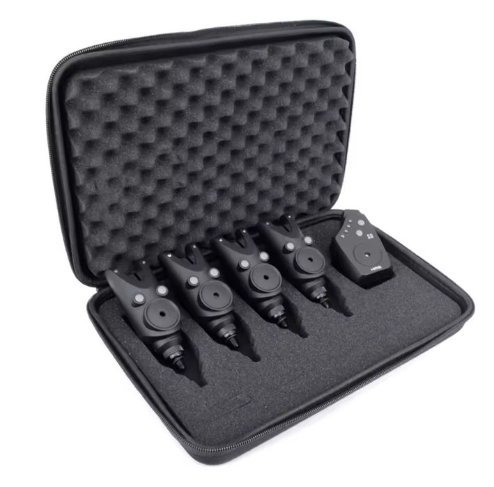 Senzori/avertizori/alarma  pescuit set 4 cu statie